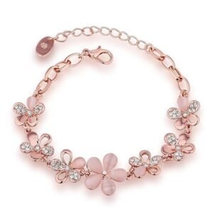 Jewellery Bracelets for Women Stylish Rose Gold Plated Crystal Bracelet Bangle Jewellery for Girls and Women
