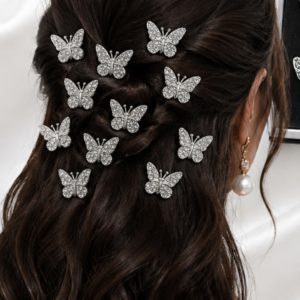 Decorative Butterfly Hair Accessories (24 Pcs) : Silver & Golden