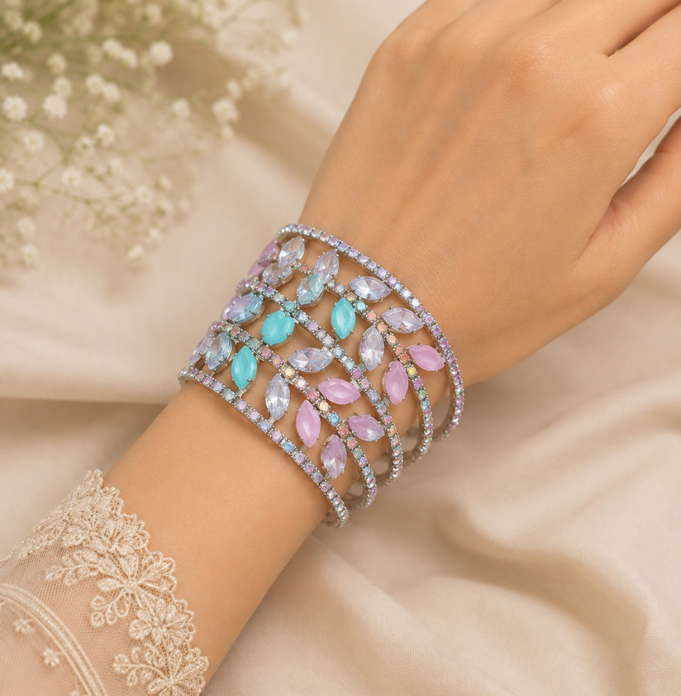 **Pastel Multicolor stone Amercian diamond Bracelet for Girls