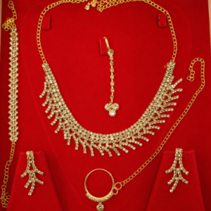 Golden Sparkle Crystal Necklace For Girls & Women