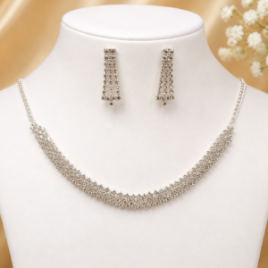Silver Crystal Cascade Drop Earrings For Girls & Women