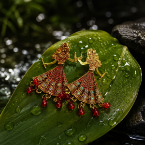 Ethnic Gold Plated Traditional Dangle Earrings for Women