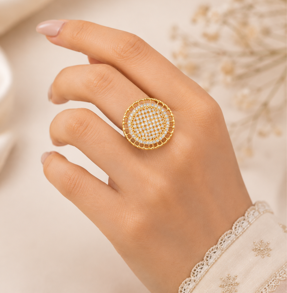 Luxury AD Stone Round Ring For Women - Image 2