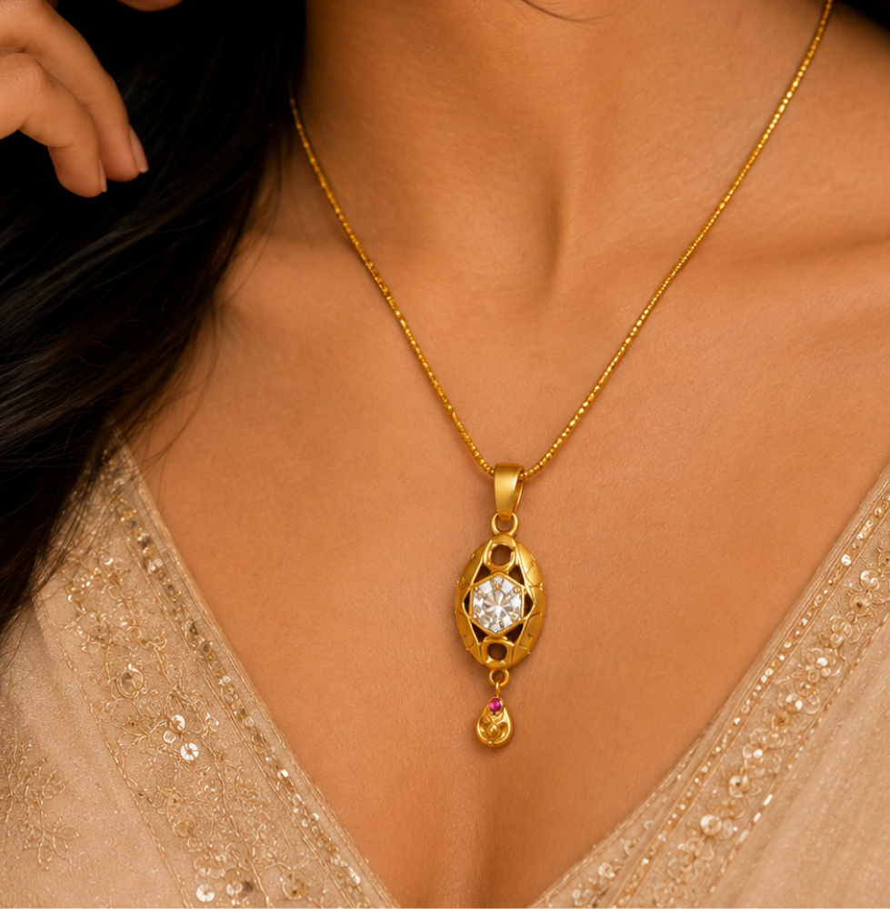 Vintage Gold Amercian Diamond Jewellery Set For Women - Image 2