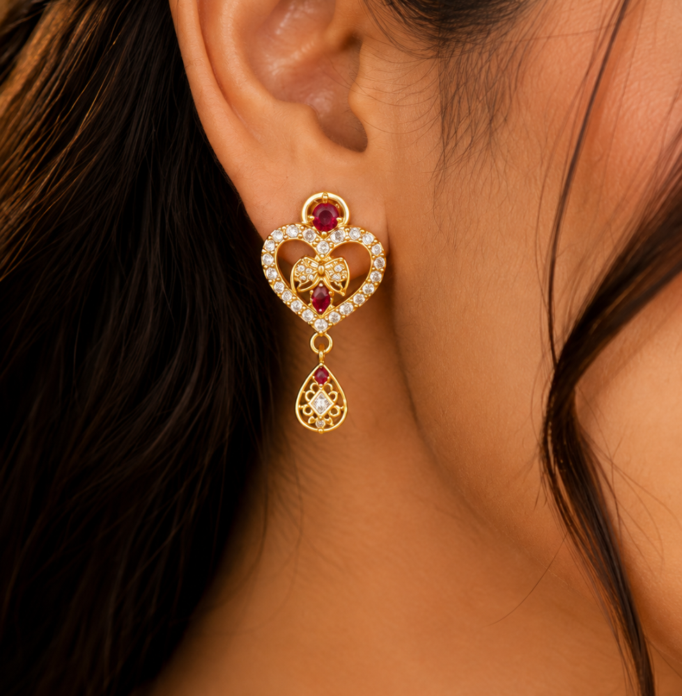 “Elegant Gold-Plated Designer Necklace & Earrings Set for Women” - Image 3