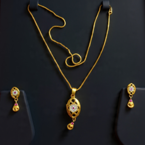 Vintage Gold Amercian Diamond Jewellery Set For Women