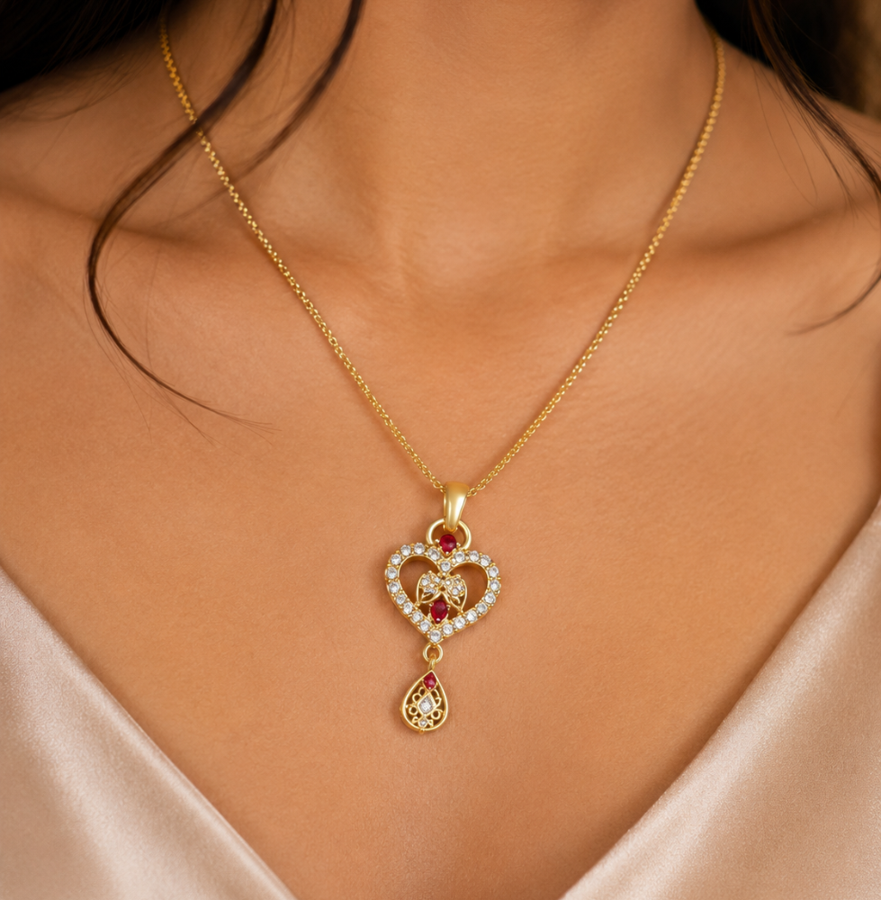 “Elegant Gold-Plated Designer Necklace & Earrings Set for Women” - Image 2