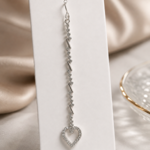 Elegant Silver Heart Crystal Drop Earrings for Women