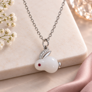 Cute Bunny Crystal Pendant Necklace