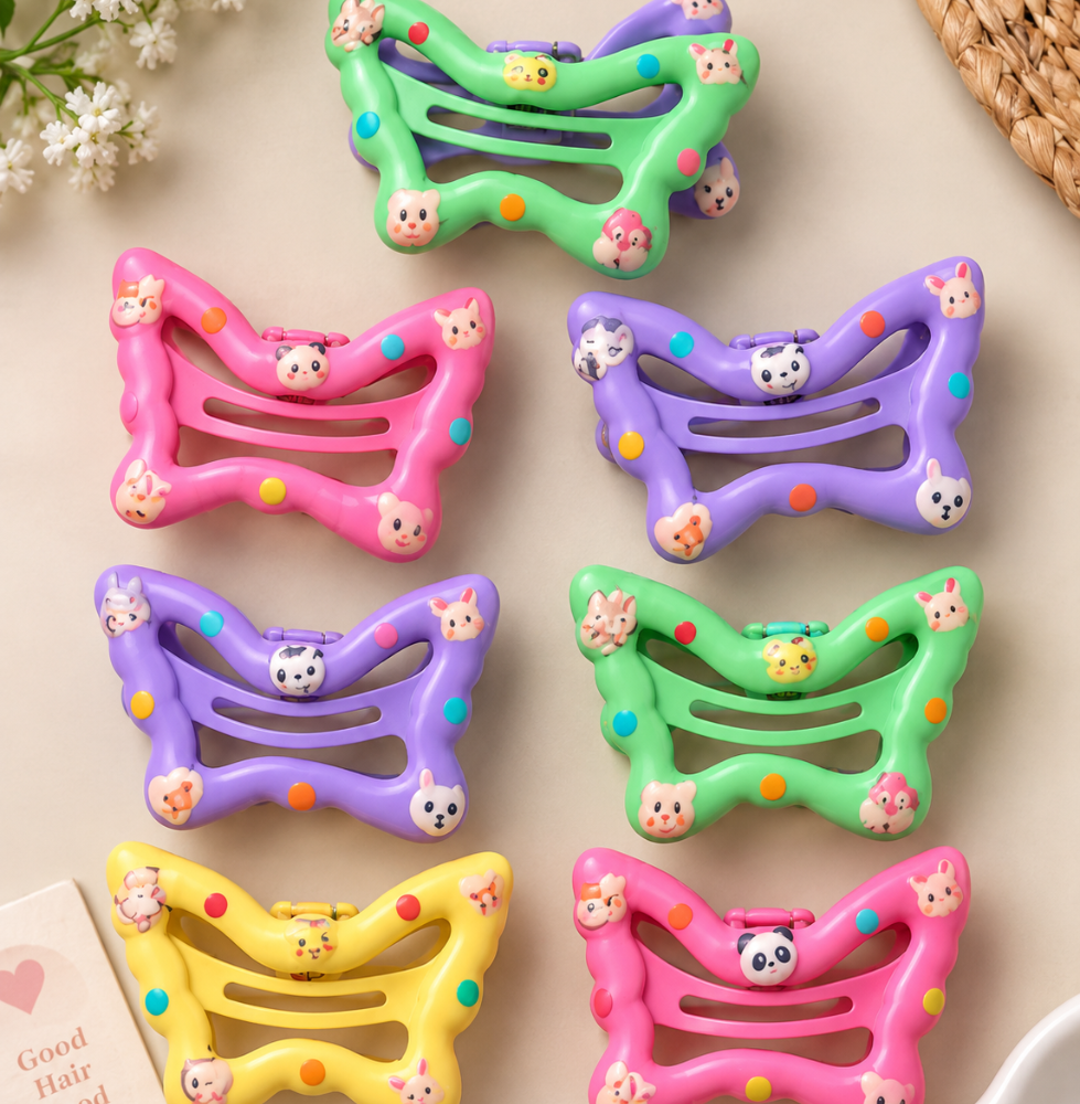 Cute Butterfly Animal Print Hair Clips for Kids
